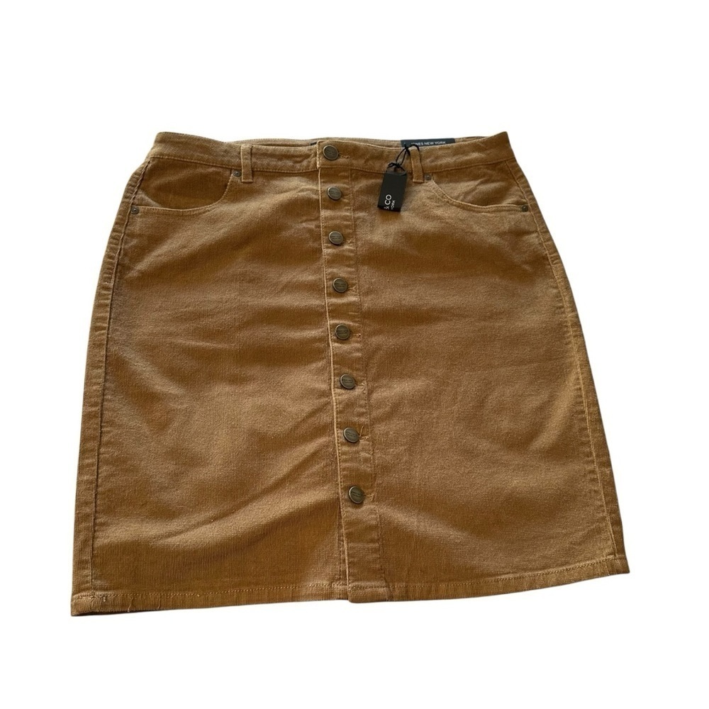 Jones New York Tan Mini Pencil Skirt Casual Waist 18", length 21"